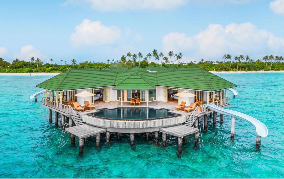 Grand Water Pavilion with Pool + Slide
